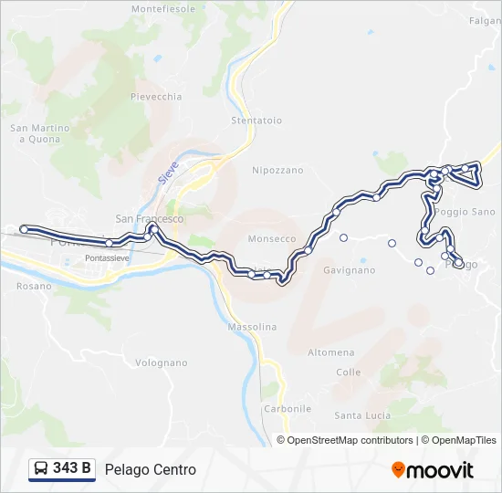 343 B Bus Line Map