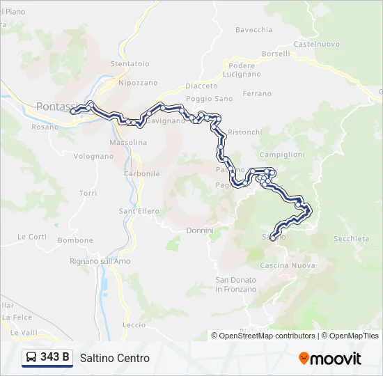 343 B Bus Line Map