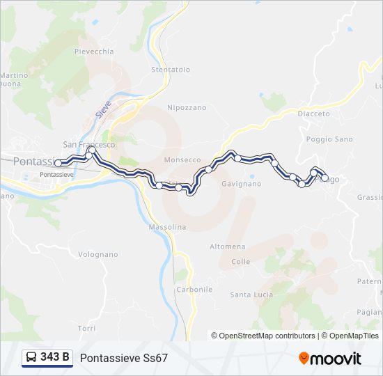 343 B Bus Line Map