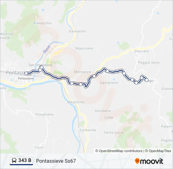 343 B Bus Line Map