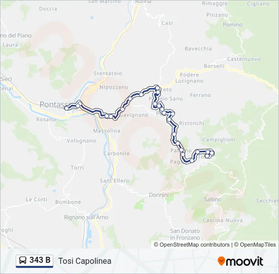 343 B Bus Line Map
