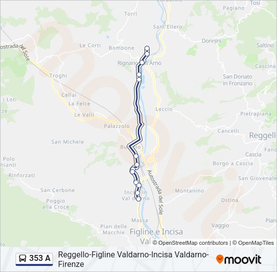 Percorso linea bus 353 A