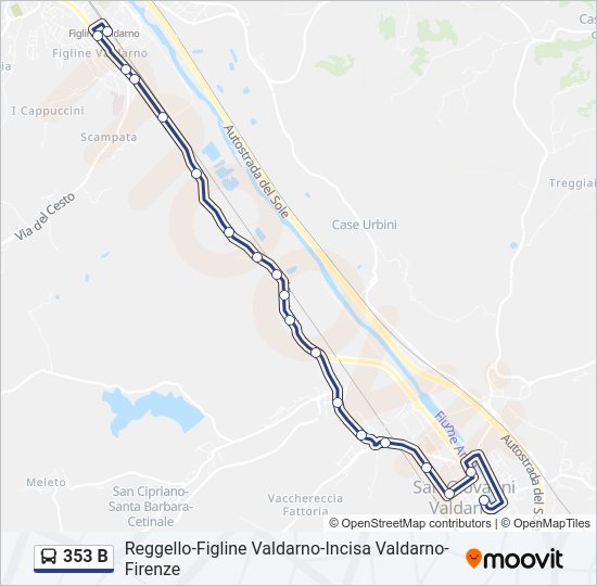 Percorso linea bus 353 B