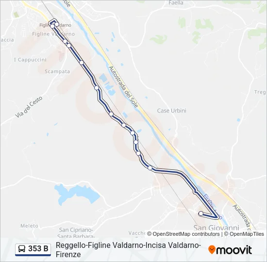 353 B Bus Line Map