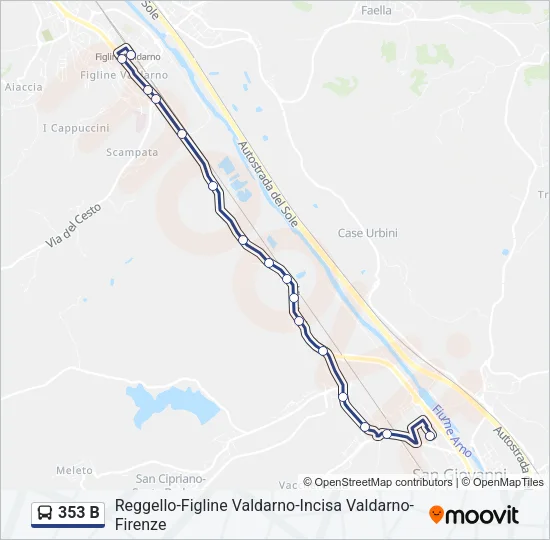 353 B Bus Line Map