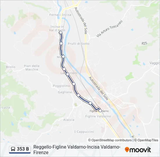 353 B Bus Line Map