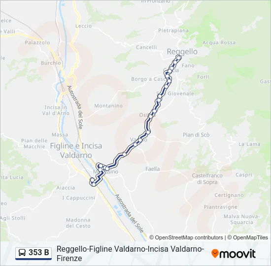 353 B Bus Line Map