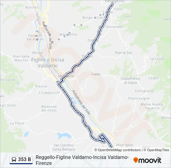 353 B Bus Line Map
