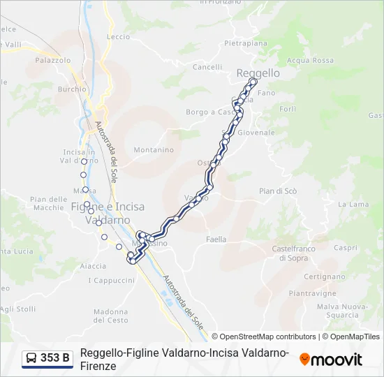 353 B Bus Line Map