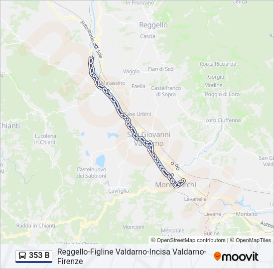 Percorso linea bus 353 B