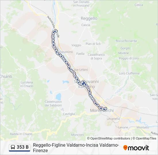 353 B Bus Line Map