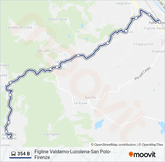 354 B Bus Line Map