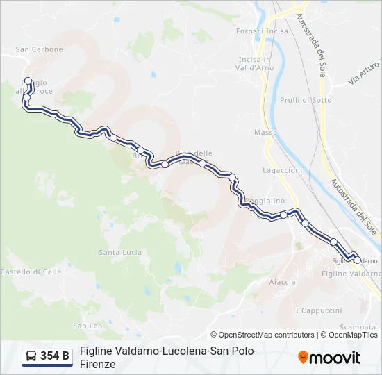 354 B Bus Line Map