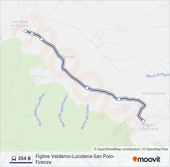 354 B Bus Line Map