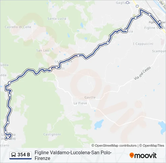 354 B Bus Line Map