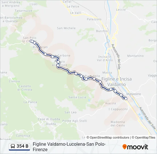 354 B Bus Line Map