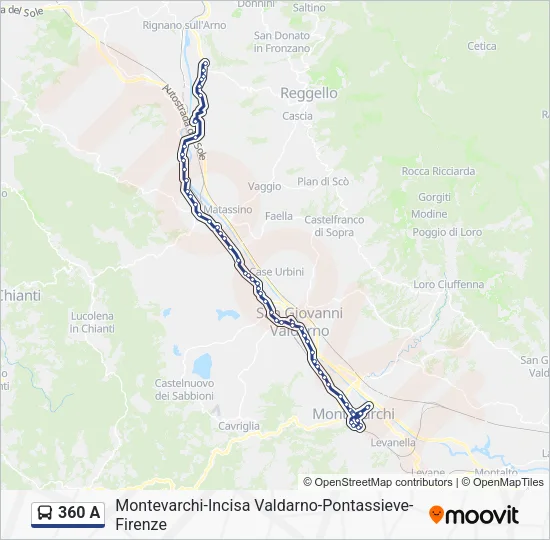 360 A Bus Line Map