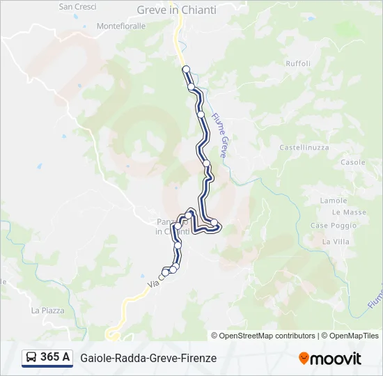 365 A Bus Line Map