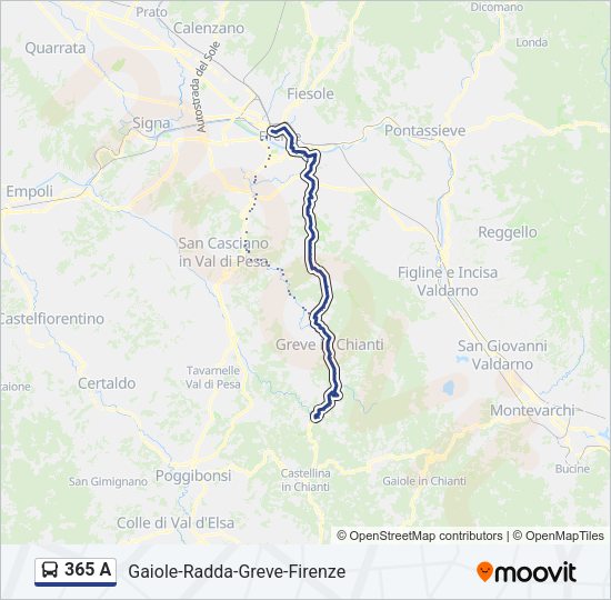 365 A Bus Line Map