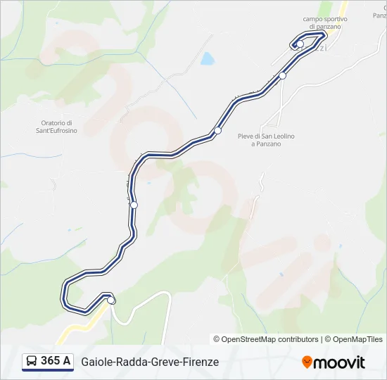 365 A Bus Line Map