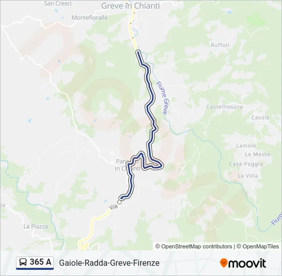 365 A Bus Line Map