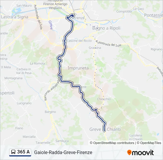 365 A Bus Line Map