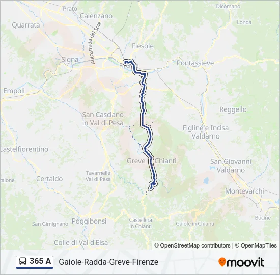 365 A Bus Line Map