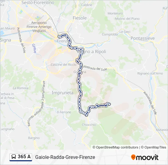 365 A Bus Line Map