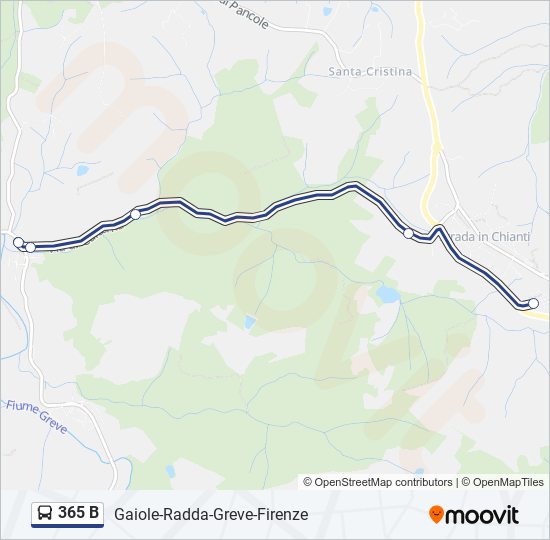 Percorso linea bus 365 B