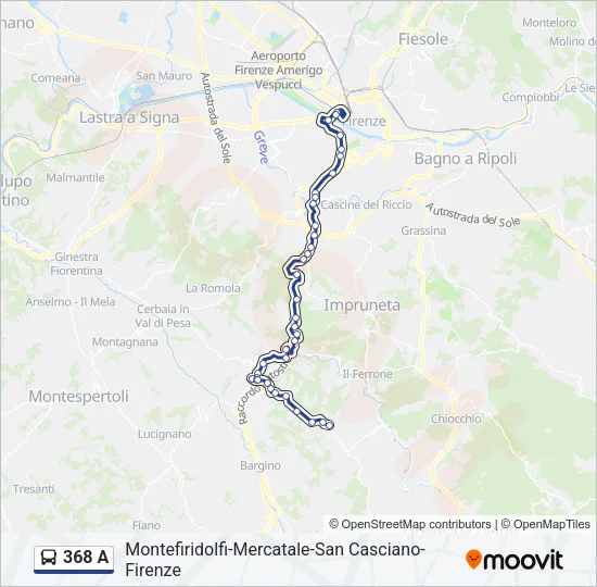 368 A Bus Line Map