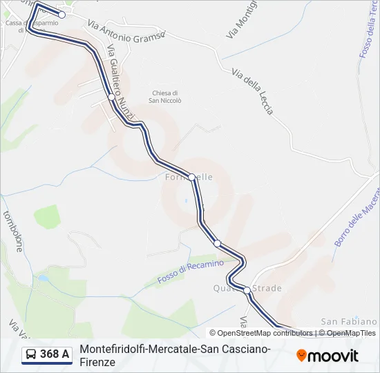 Percorso linea bus 368 A