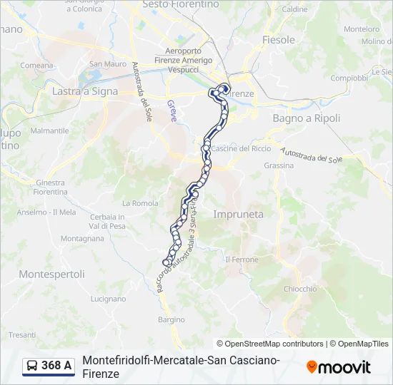 368 A Bus Line Map