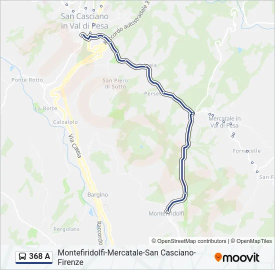 Percorso linea bus 368 A