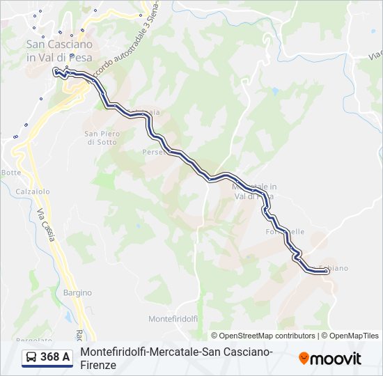 368 A bus Line Map