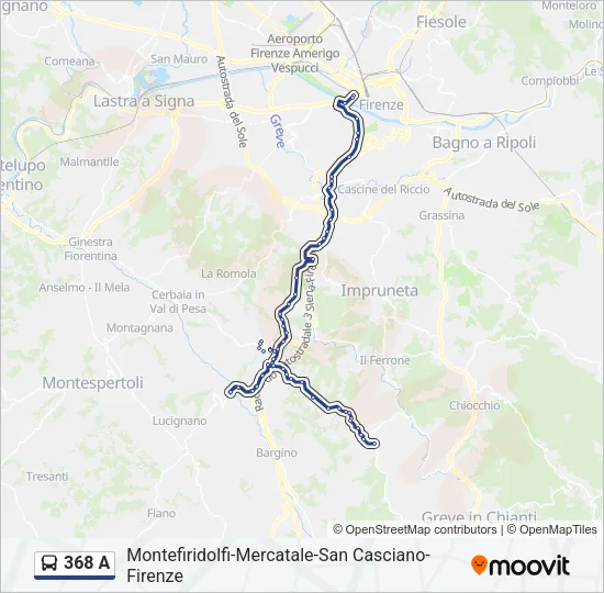 Percorso linea bus 368 A