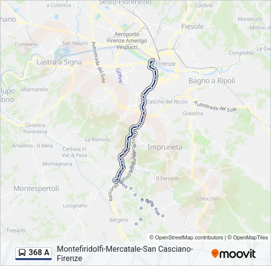 Percorso linea bus 368 A