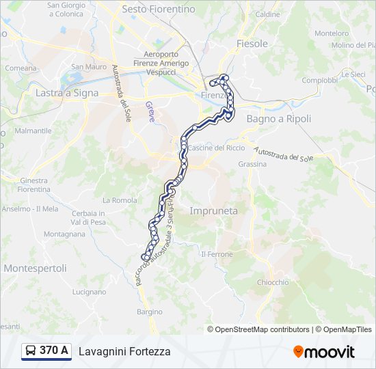 Percorso linea bus 370 A