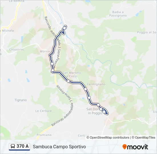 370 A Bus Line Map