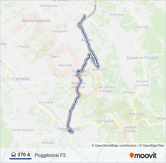 Percorso linea bus 370 A