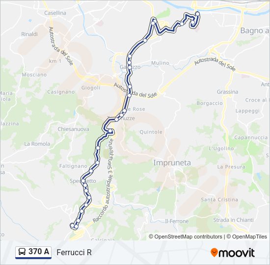 370 A Bus Line Map