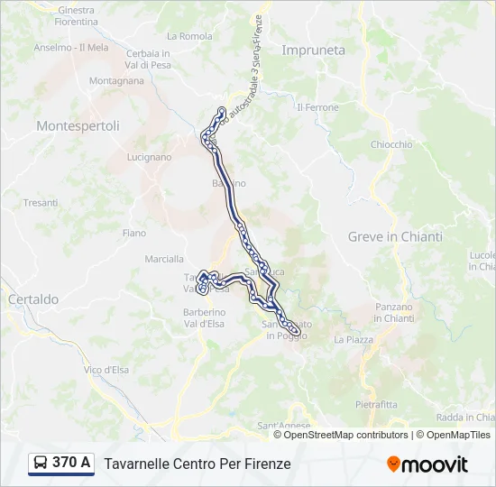 Percorso linea bus 370 A