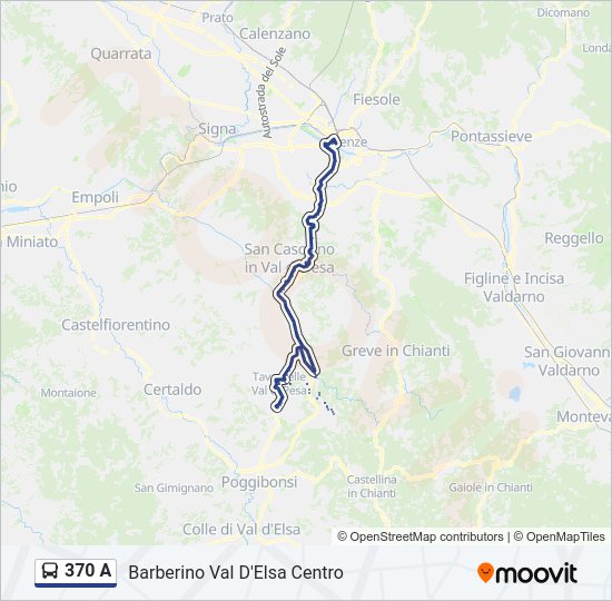 Percorso linea bus 370 A