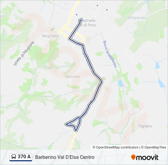 370 A Bus Line Map