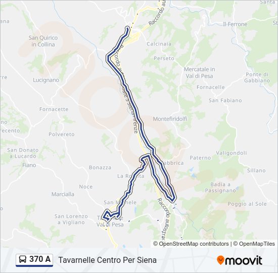 Percorso linea bus 370 A