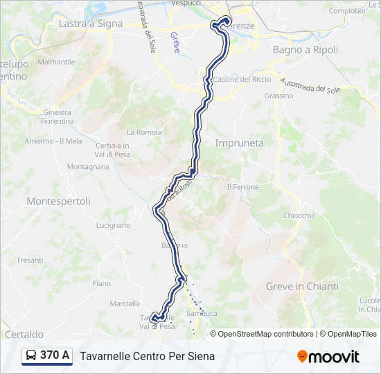 370 A Bus Line Map