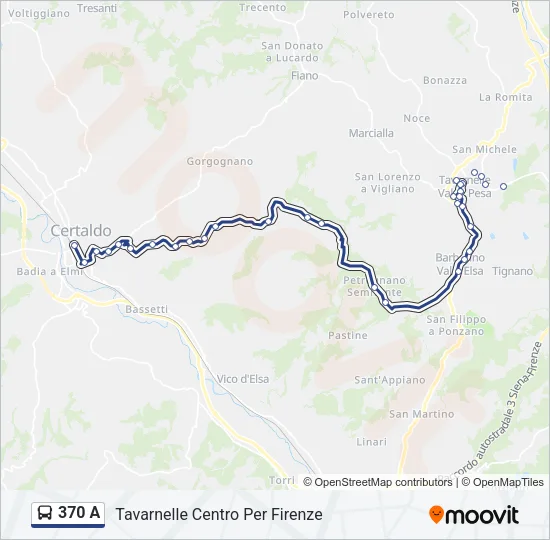 370 A Bus Line Map