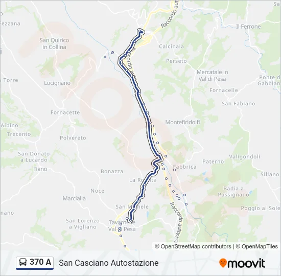 Percorso linea bus 370 A