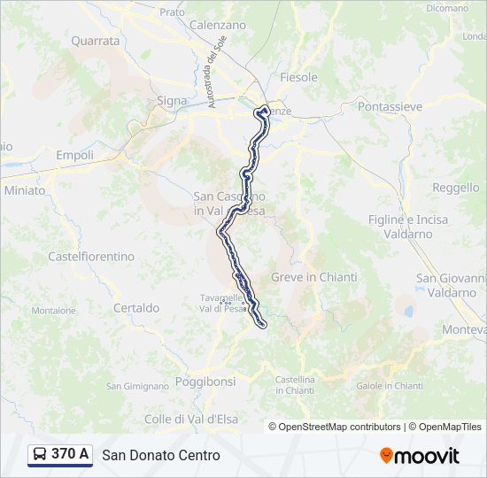 370 A Bus Line Map