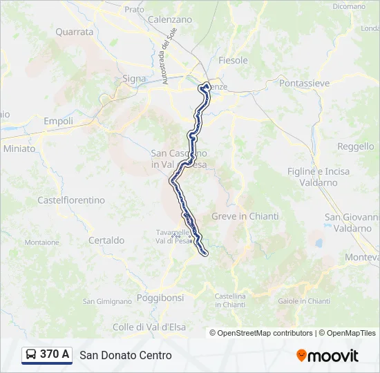 370 A Bus Line Map