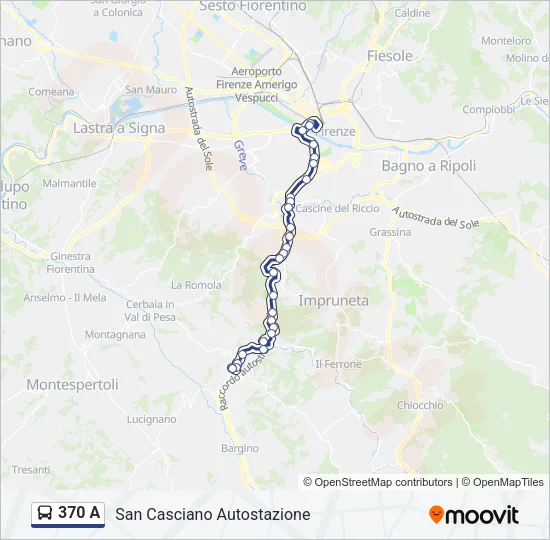 Percorso linea bus 370 A